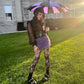 Batwing Pagoda Umbrella [BLACK/LIGHT PURPLE] -  - Umbrellas
