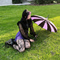 Batwing Pagoda Umbrella [BLACK/LIGHT PURPLE] -  - Umbrellas
