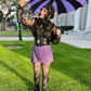 Batwing Pagoda Umbrella [BLACK/LIGHT PURPLE] -  - Umbrellas