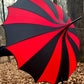 Batwing Pagoda Umbrella [BLACK/RED STRIPED] -  - Umbrellas
