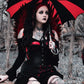 Batwing Pagoda Umbrella [BLACK/RED STRIPED] -  - Umbrellas