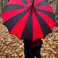 Batwing Pagoda Umbrella [BLACK/RED STRIPED] -  - Umbrellas