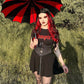 Batwing Pagoda Umbrella [BLACK/RED STRIPED] -  - Umbrellas