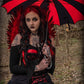 Batwing Pagoda Umbrella [BLACK/RED STRIPED] -  - Umbrellas