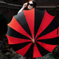 Batwing Pagoda Umbrella [BLACK/RED STRIPED] -  - Umbrellas