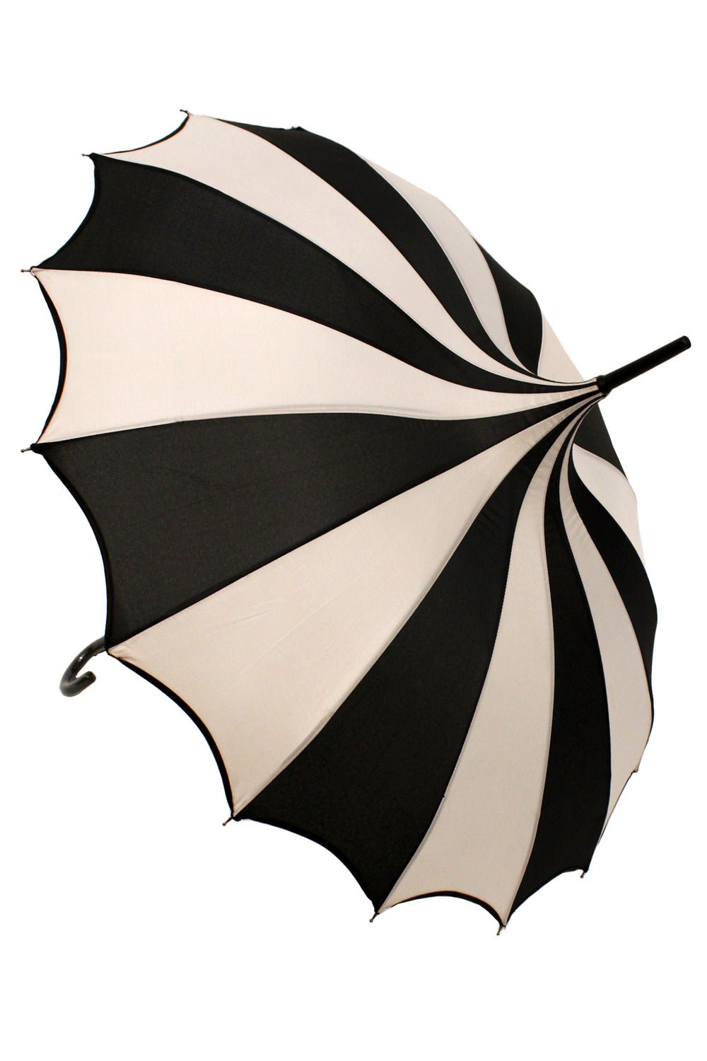 Batwing Pagoda Umbrella [BLACK/WHITE STRIPED]