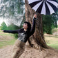 Batwing Pagoda Umbrella [BLACK/WHITE STRIPED] -  - Umbrellas