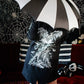 Batwing Pagoda Umbrella [BLACK/WHITE STRIPED] -  - Umbrellas