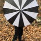 Batwing Pagoda Umbrella [BLACK/WHITE STRIPED] -  - Umbrellas