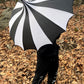Batwing Pagoda Umbrella [BLACK/WHITE STRIPED] -  - Umbrellas