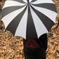 Batwing Pagoda Umbrella [BLACK/WHITE STRIPED] -  - Umbrellas