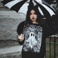 Batwing Pagoda Umbrella [BLACK/WHITE STRIPED] -  - Umbrellas