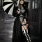 Batwing Pagoda Umbrella [BLACK/WHITE STRIPED] -  - Umbrellas