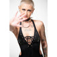 Killstar Lita Black-on-Black Cross Lace-Up Cutout One-Piece Swimsuit