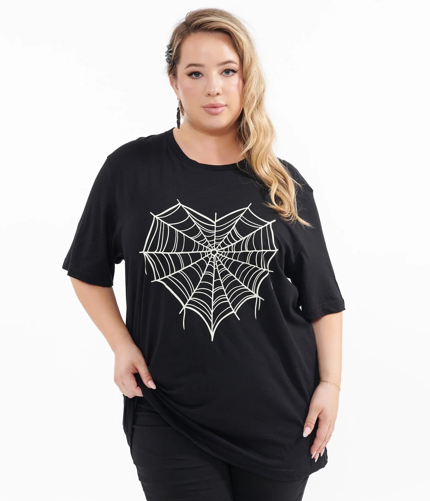Heart Spider Web Tee - Unisex Gothic Romance Shirt