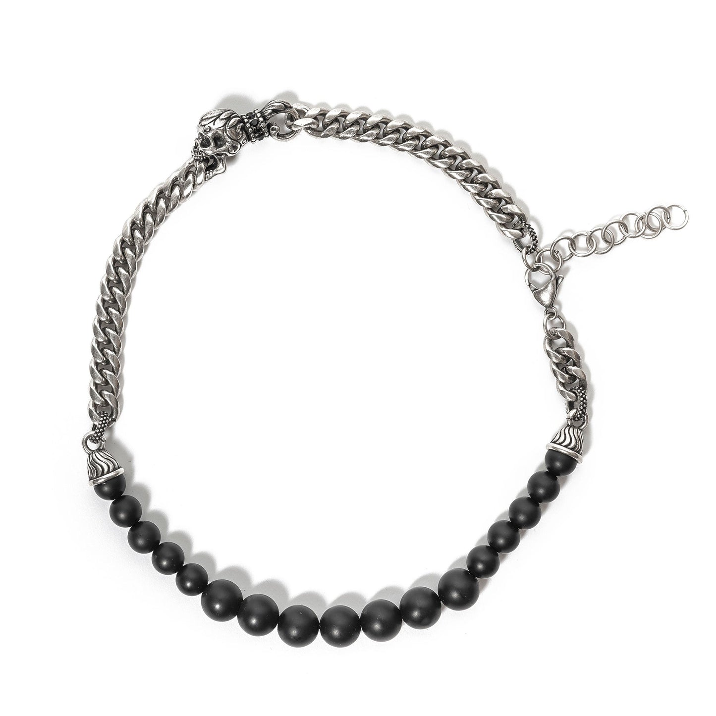 Skullistic Double Layer Obsidian Bracelet -  - Bracelets