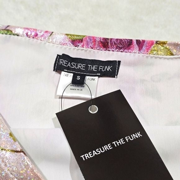 Pink Rose Mini Skirt | Bodycon High Waisted w/ Stretch S - Treasure The Funk - Mini Skirts
