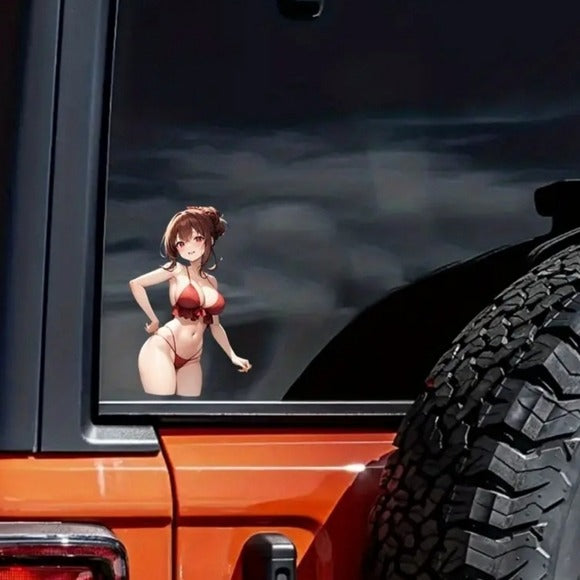 Beach Time Anime Decal | Let's Go For A Swim Waterproof Sticker - A Gothic Universe - Decals