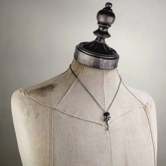 Alchemy Gothic Romance Of The Black Rose Pendant | 18" Black Trace Chain - Alchemy Gothic - Necklaces