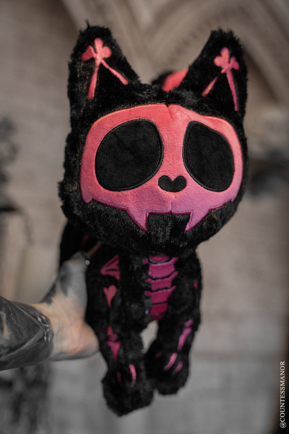 Pink Skelekitty Plush Toy