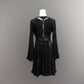 Nyx - Bell Sleeved Velvet Damask Dress with Harness - READY TO SHIP! -  - 
