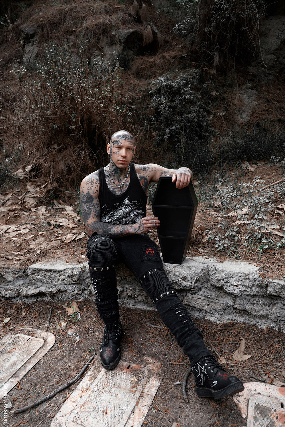 Deluxe Wood 20" Goth Coffin Shelf