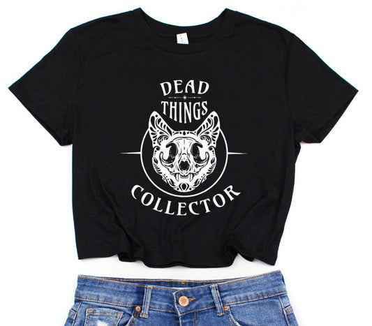 Cropped T-Shirt Dead Things Collector - Gothic Crop Top - Alternative Fashion Tee