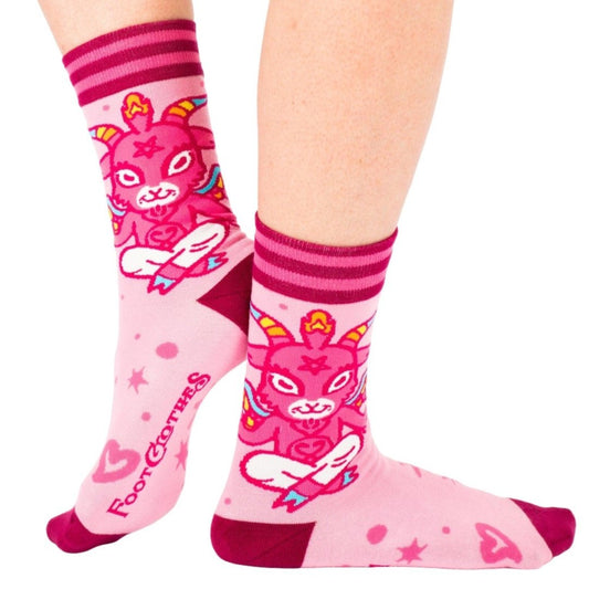 Cute Baphomet Goat Crew Socks -  - Socks