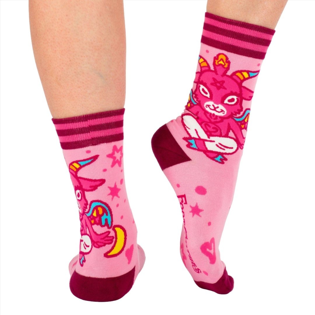 Cute Baphomet Goat Crew Socks -  - Socks