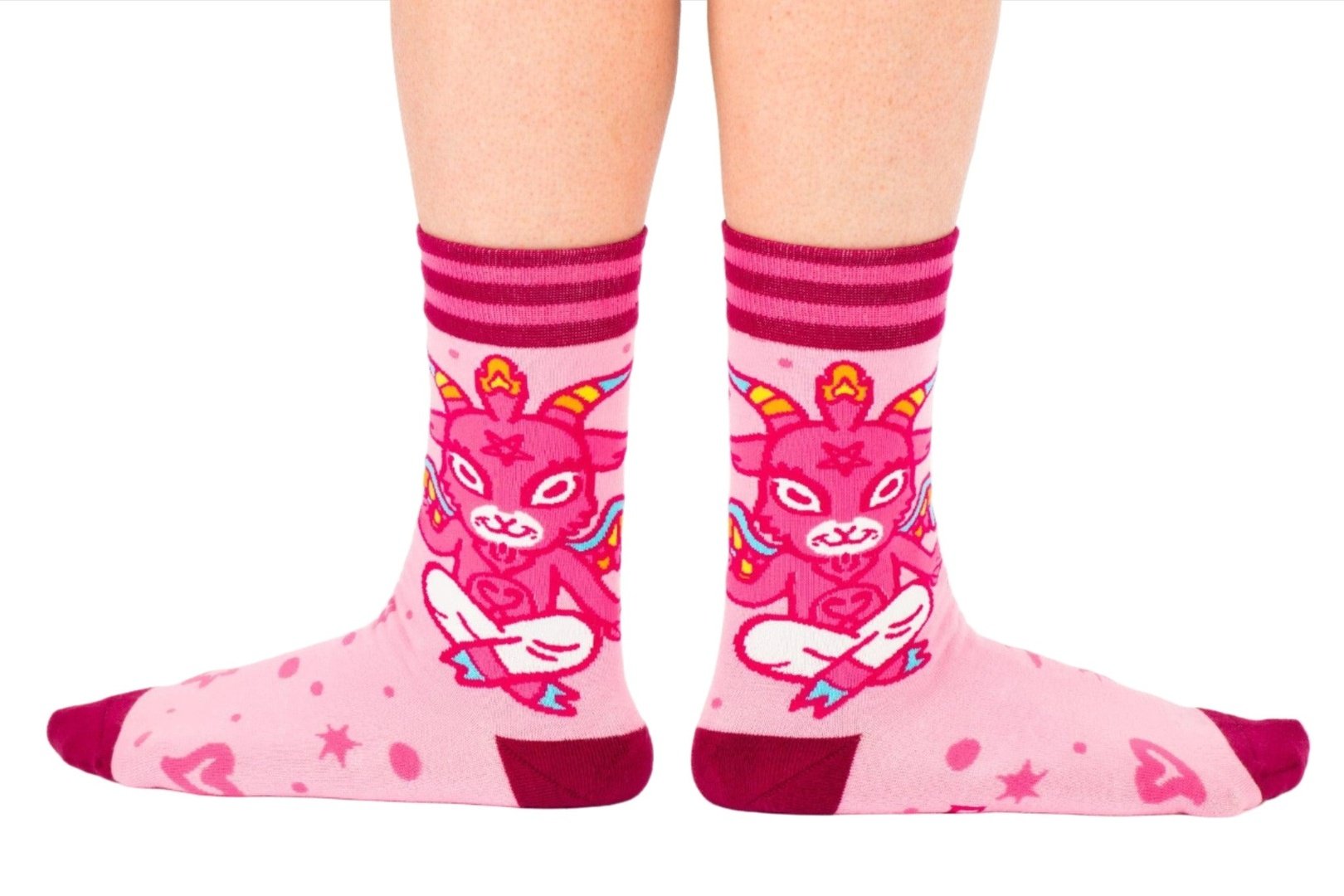 Cute Baphomet Goat Crew Socks -  - Socks