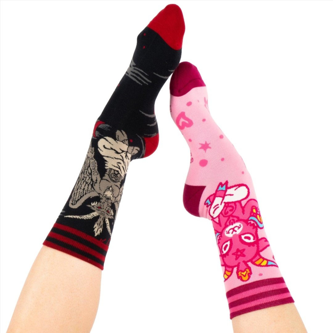 Cute Baphomet Goat Crew Socks -  - Socks