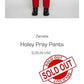 Holey Pray Cut Out Pants | Red Semi Flared Fit High Waisted Side Zip - Zemeta - Pants