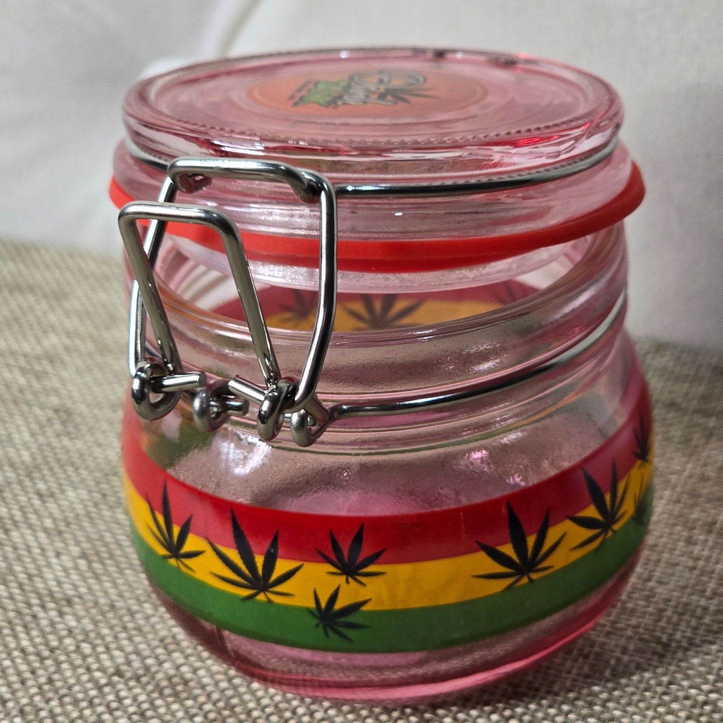 Dank Tank Storage Jar w/ Rasta Leaf Design - A Gothic Universe - Accessories