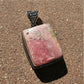 Natural Rhodochrosite Pendant | 9CTW S925 Handmade Antique Detailing Pink Silver - Artisan - Necklaces