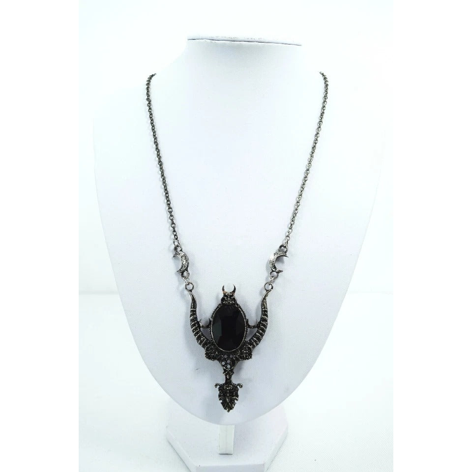 Mystica Necklace ✦ Black Onyx ✦ Pentagram ✦ Crescent Moons ✦ Rare