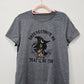 Underestimate Me Witch Black Cat Gray Graphic Tee Shirt Halloween Top L New