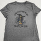 Underestimate Me Witch Black Cat Gray Graphic Tee Shirt Halloween Top L New