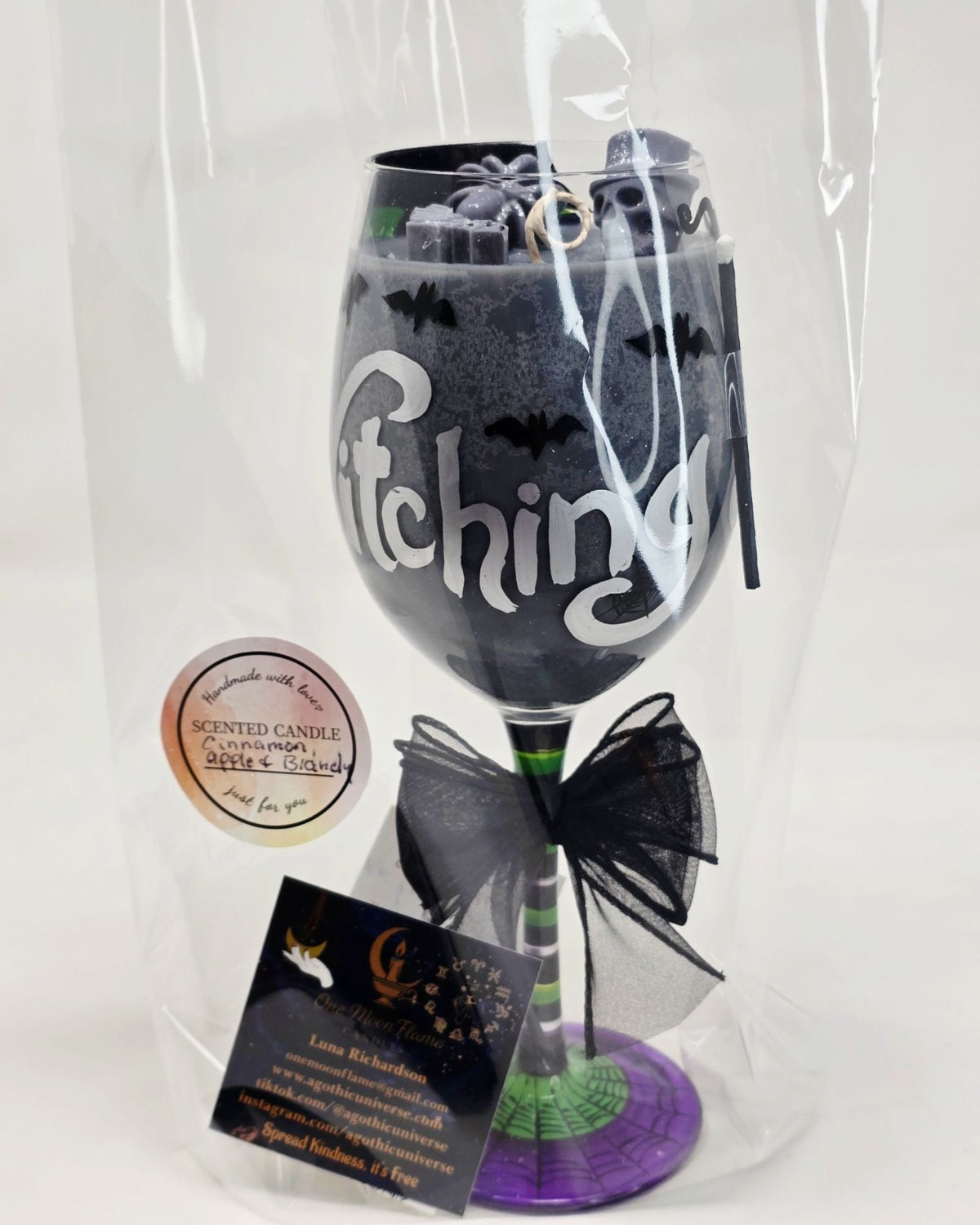 Artisan One Moon Flame Brewing Trouble Rosemary Cedar Glass Candle