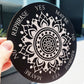 Pendulum 6" Board | Lotus Flower Print | Black & White Solid Wood - A Gothic Universe - Pendulum Boards