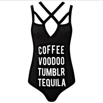 Essential Bodysuit | Tumblr | Gothic Black Strappy Graphic Bodysuit - Killstar - Bodysuit