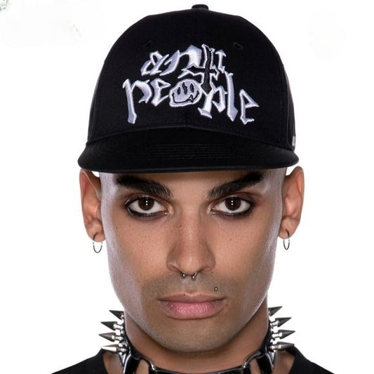 Anti People Trucker Cap | Black Embroidered In White - Killstar - Hats