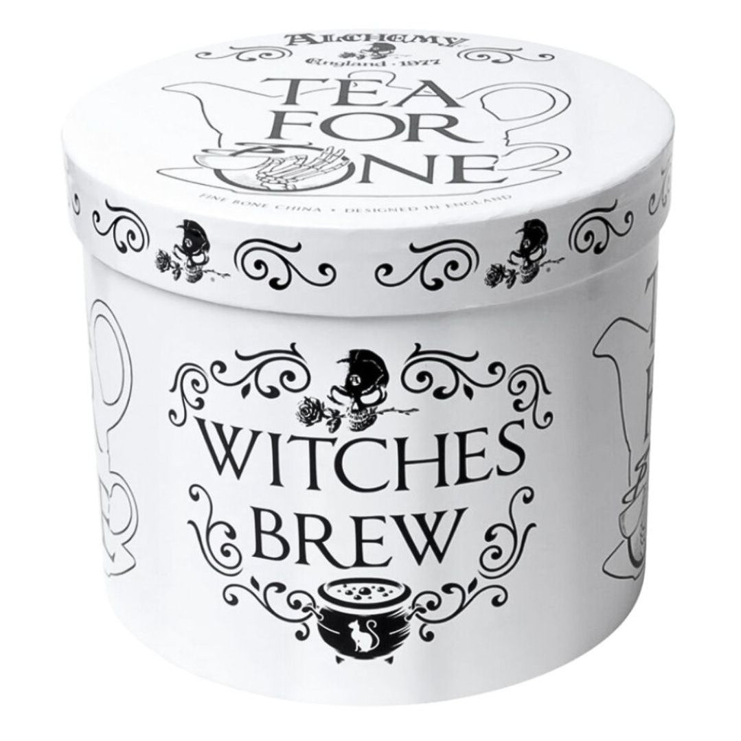 Witches Brew Tea For One Set w/ Teapot Cup Saucer Gift Box Gothic Design