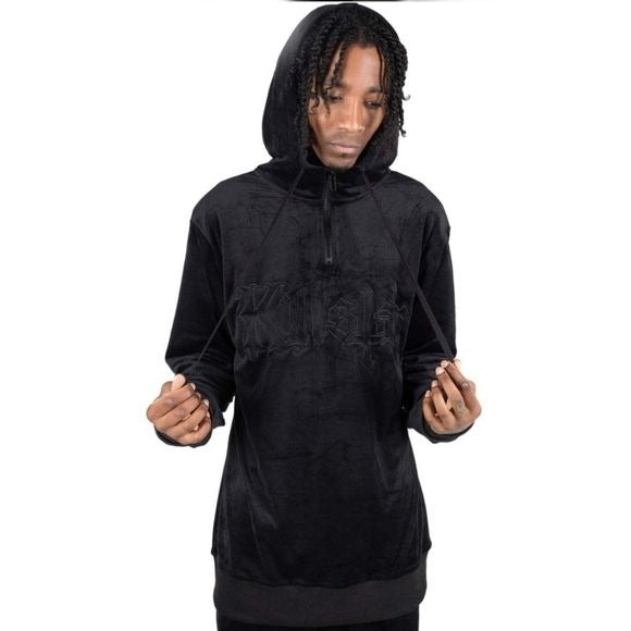 Fester Velour Unisex Hoodie | Black Soft Cotton - Killstar - Hoodies