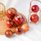 Natural Red Agate Carnelian Crystal Sphere – Decorative Healing Stone for Reiki & Home Décor -  - Crystals