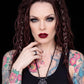 Killstar Algiz Rune Thorn Branch Frame Black Hematite Pendant Cord Necklace