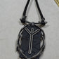 Killstar Algiz Rune Thorn Branch Frame Black Hematite Pendant Cord Necklace