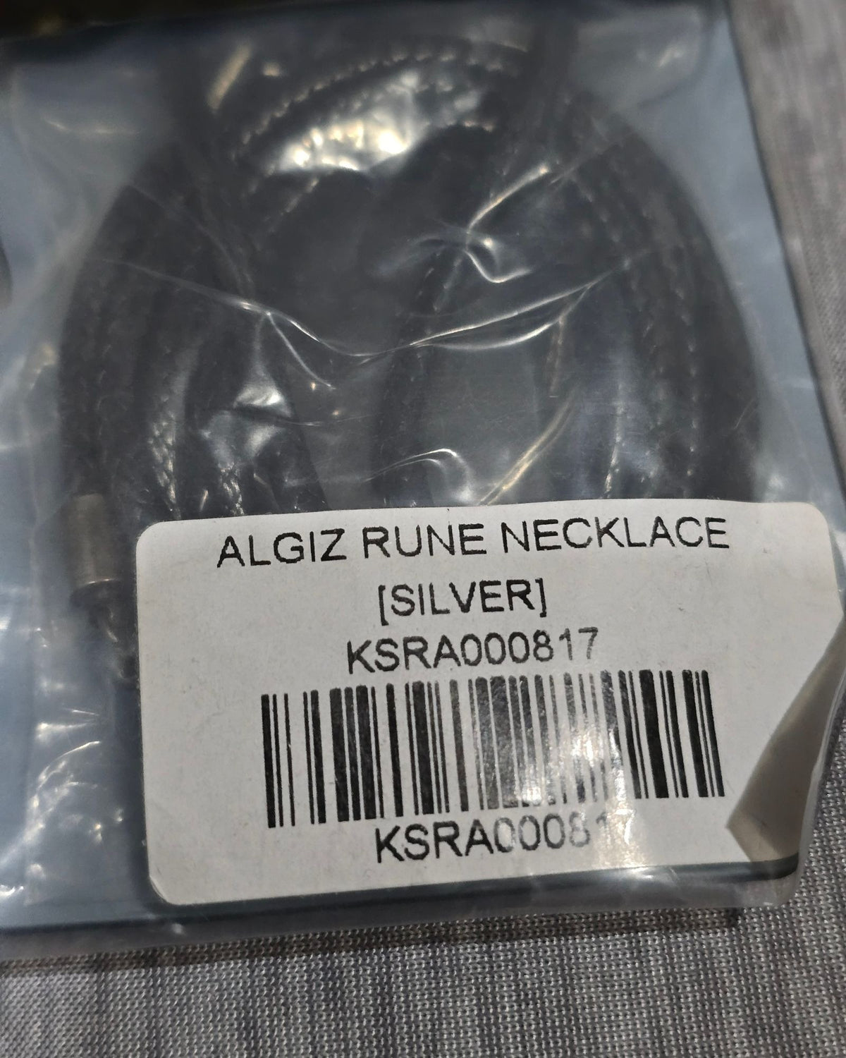 Killstar Algiz Rune Thorn Branch Frame Black Hematite Pendant Cord Necklace
