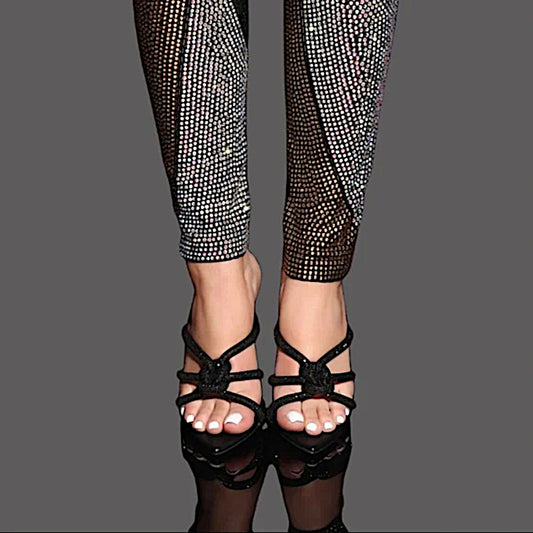 Embellished Heeled Muel | Black Pointed Toe | Knotted Detail Strap Stilettos 8 - Fashion Nova - Heels