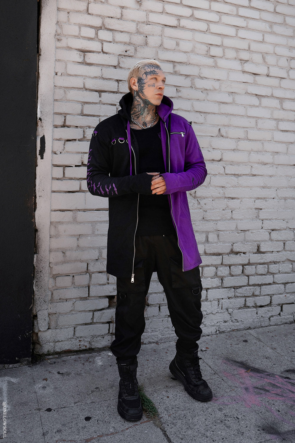 Split Mage Hoodie [Black/Purple]