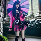 Batwing Pagoda Umbrella [BLACK/HOT PINK STRIPED] -  - Umbrellas